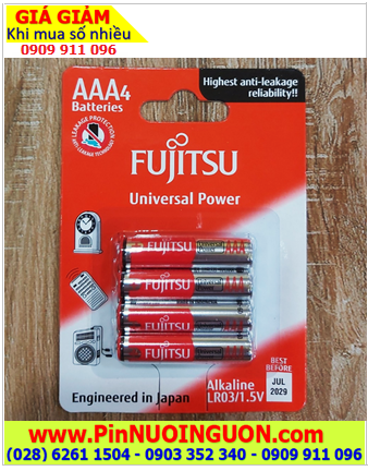 Fujitsu LR03-FU-W; Pin tiểu AA 1.5v Alkaline Fujitsu LR03-FU-W chính hãng _Xuất xứ Indonesia /Vỉ 4viên